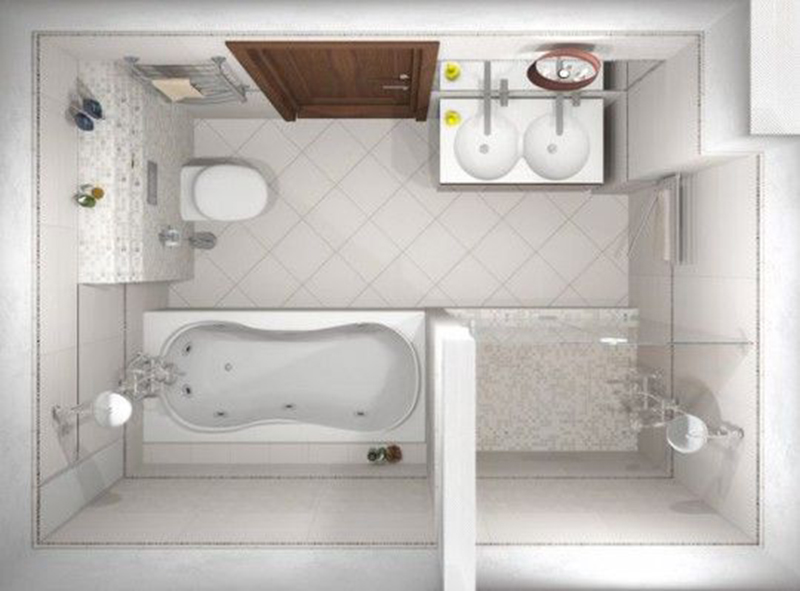 Дизайн ванны с душевой кабиной и туалетом (45 фото)