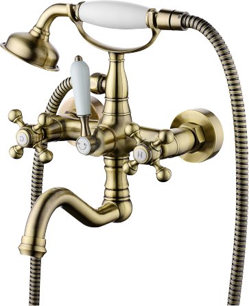 Смеситель для ванны Ganzer 09135-D, двухвентильный, бронза