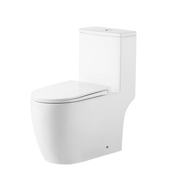 Унитаз напольный Grossman Classic GR-4484SQ (700х385х745) безободковый, белый, моноблок с тонкой крышкой, микролифт, смыв торнадо
