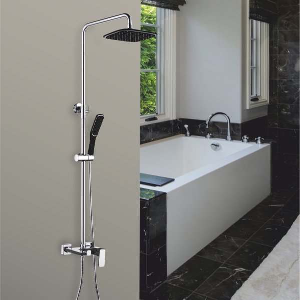 12062-C Душевой релинг (ЧЕРНЫЙ) GANZER  (4/1шт) Л/К