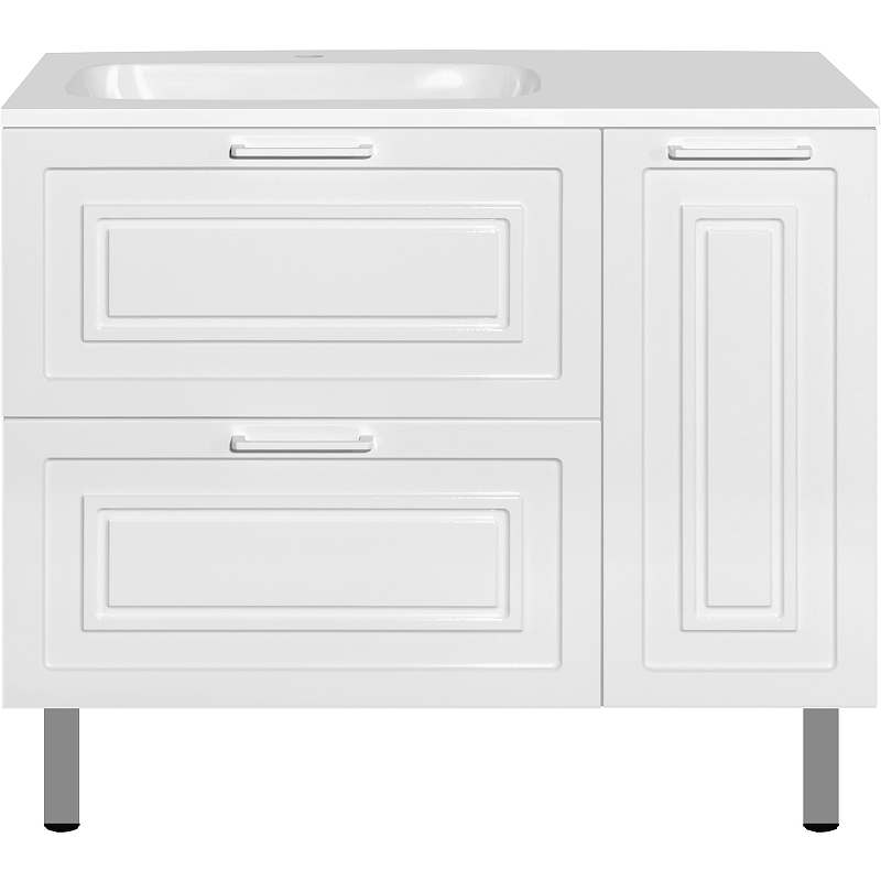 Тумба под раковину Style Line Альба 90 L Люкс Plus ЛС-000010052 Белая (без раковины)