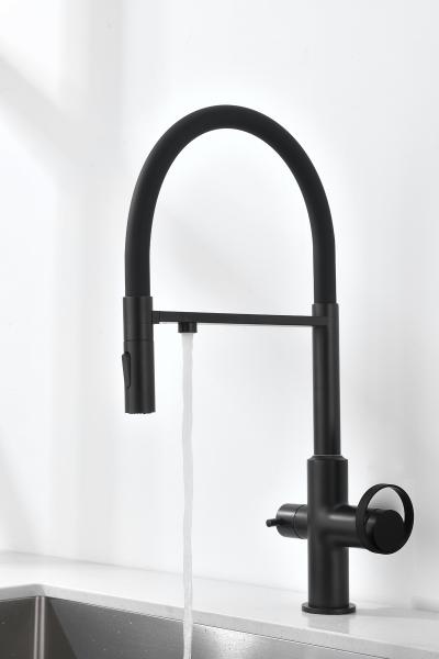 Смеситель Ganzer GZ19127-C кухня гибкий излив черный
