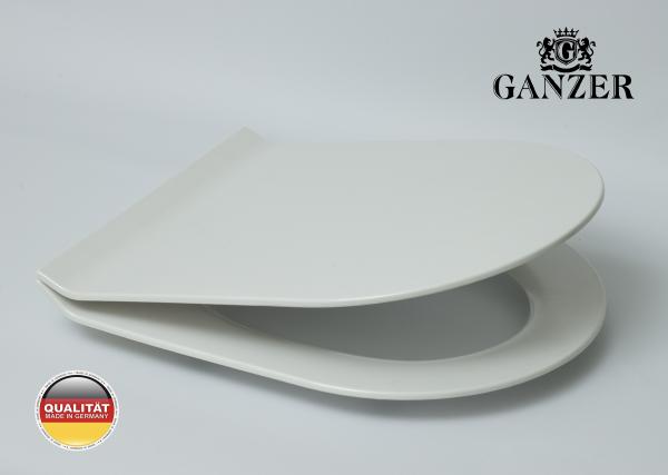 Крышка для унитаза с МИКРО. круглый (БЕЛЫЙ, д.415мм*ш.365мм) GANZER  (5/1шт)