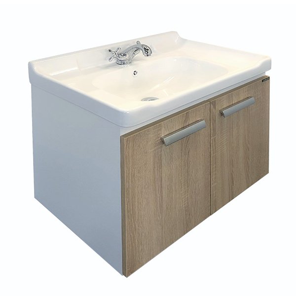 Тумба-умывальник Comforty Рига-70 дуб сонома с раковиной COMFORTY 9335-70