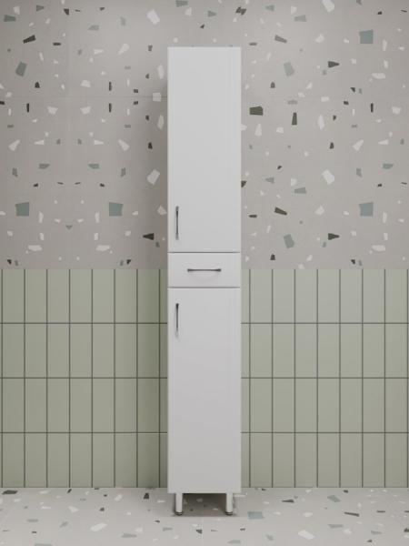 Пенал Style Line Эко Стандарт 30 белый с бельевой корзиной