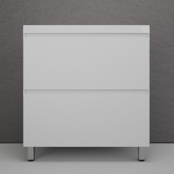 Тумба напольная Style Line Манхэттен 80 2 ящика PLUS белая матовая