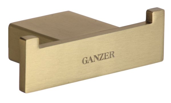 Двойной настенный крючок из латуни Ganzer GZ88152-S матовое золото