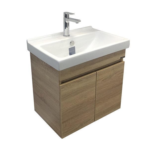 Тумба-умывальник Comforty Тромсе-60 дуб сонома с раковиной Fest 60 F01