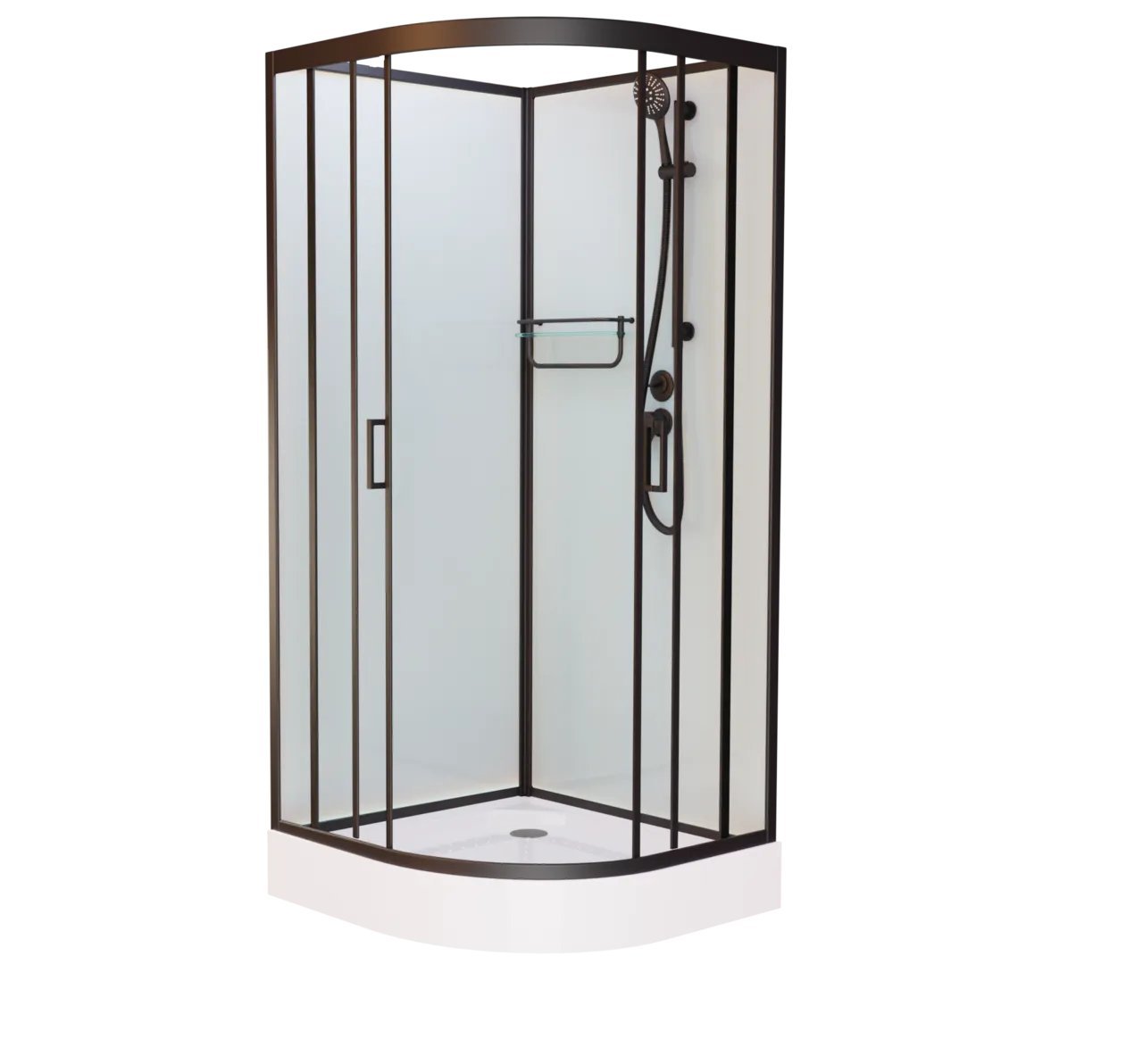 Душевая кабина Frank F409 М Black б/к низкий поддон