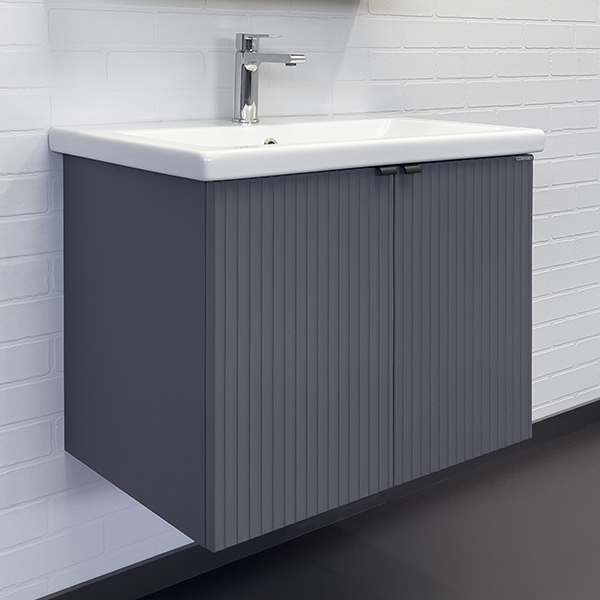 Тумба-умывальник Comforty Лима-70П антрацит с раковиной Como 70 COMFORTY