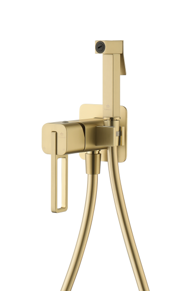 Встраиваемый смеситель с гигиеническим душем Ganzer GZ12157-S матовое золото