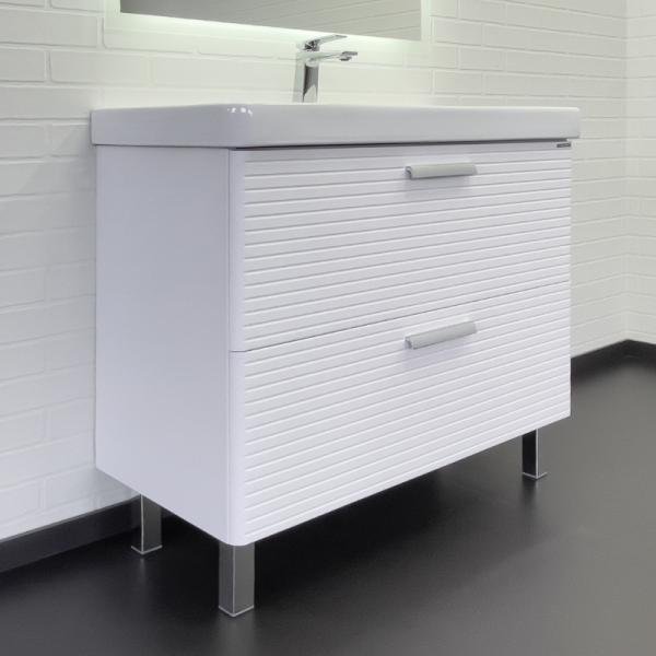 Тумба-умывальник Comforty Танжер-90Н белая матовая с раковиной Comforty 4490