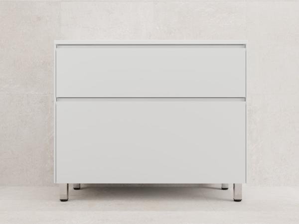 Тумба напольная Style Line ЛИМА 100 эмаль, 2 ящ., PLUS, белый матовый