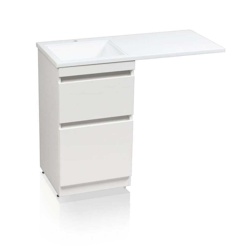 Тумба под раковину Style Line Даллас 110 напольная, люкс белая, PLUS