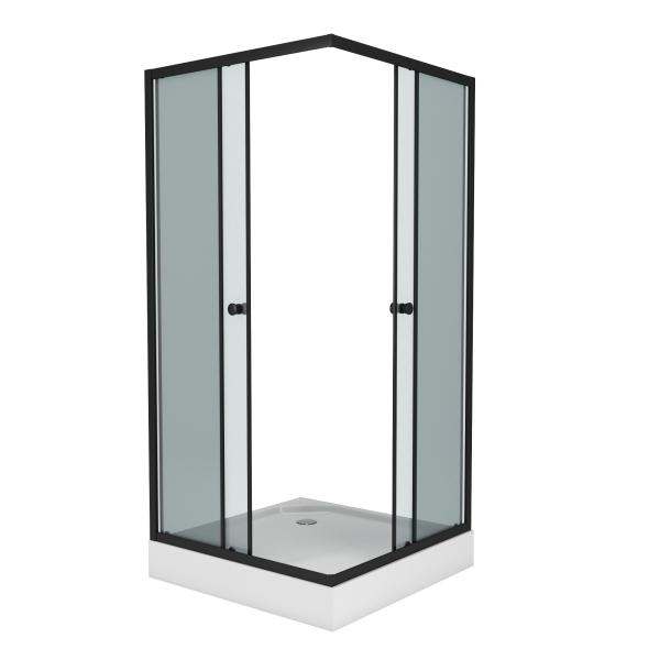 Душевой уголок NG-008-14QT (800х800х1950) низкий поддон(13см) стекло ТОНИРОВАННОЕ, 2 места
