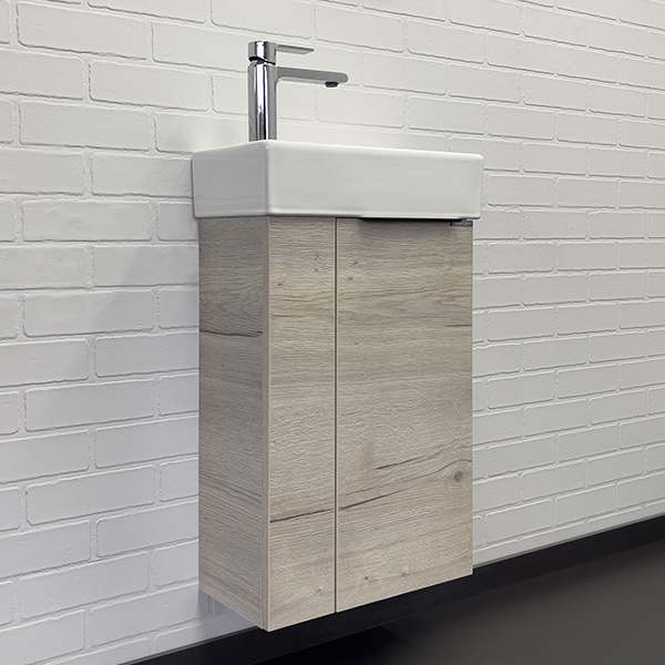 Тумба-умывальник Comforty Асти-40 дуб дымчатый с раковиной COMFORTY 9140