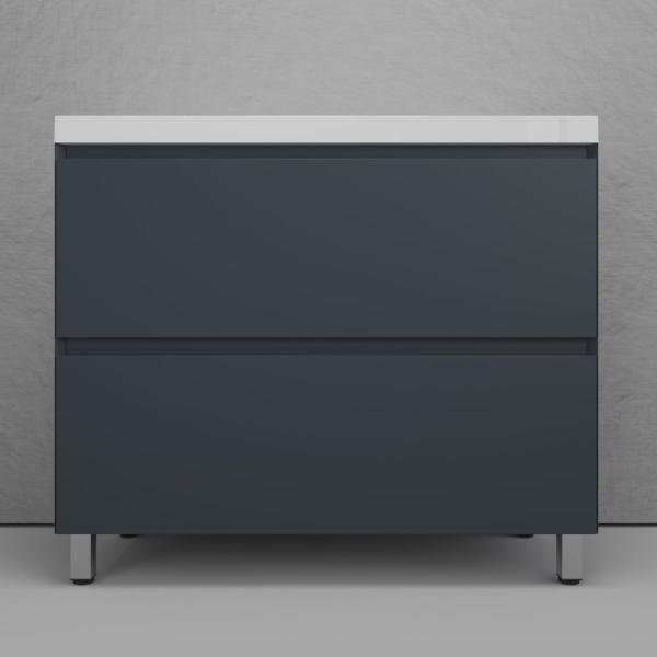 Тумба напольная Style Line Манхэттен  100 2 ящика PLUS графит