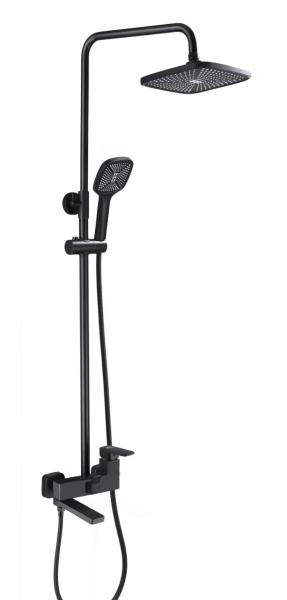 12063-C  Душевой релинг (ЧЕРНЫЙ)  GANZER  (4/1шт) Л/К