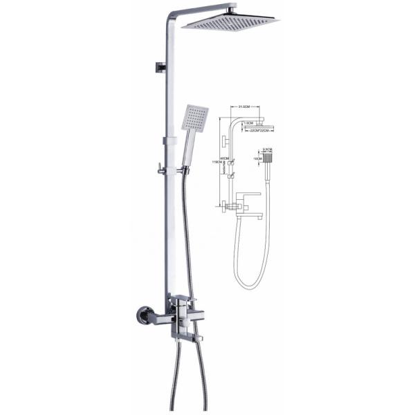 Душевая система с тропическим душем Hansen H33001 хром