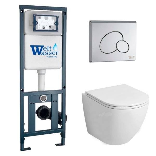 Комплект унитаз с инсталляцией кнопкой и сиденьем 2