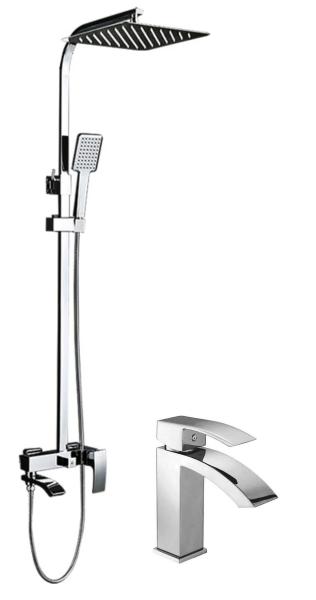 Комплект душевая система с смесителем для умывальника Hansen HL37044 хром