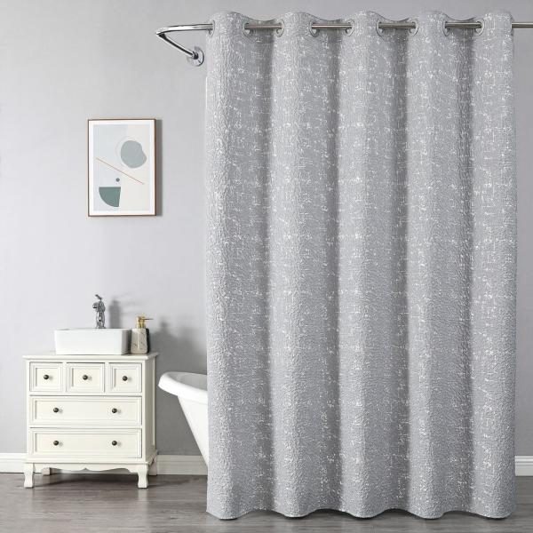 Штора для ванной комнаты (ДВУХСЛОЙНАЯ) 180*200 (серый) GANZER  (20/1шт)