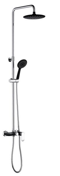 22062-C Душевой релинг (черный,хром) GANZER  (4/1шт) Л/К