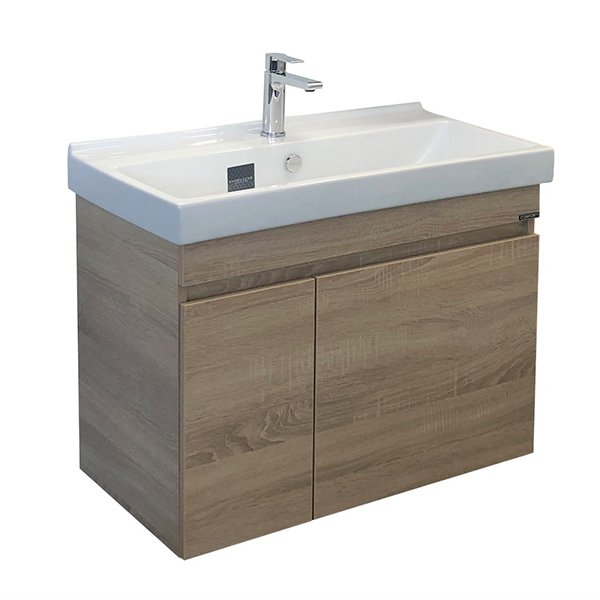 Тумба-умывальник Comforty Тромсе-80 дуб сонома с раковиной Fest 80 F01