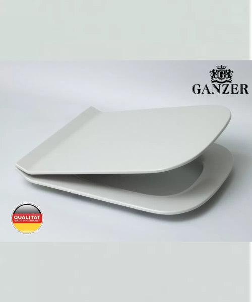 Крышка для унитаза с МИКРО. квадрат (БЕЛЫЙ, д.413мм*ш.340мм) GANZER  (5/1шт)