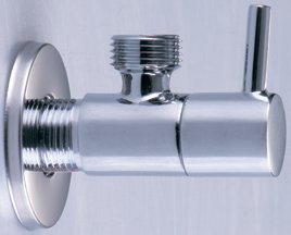 Кран угловой с отр. 1/2 х 3/4 ХРОМ (КРУГ.)  (120/1шт)