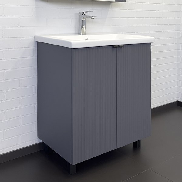 Тумба-умывальник Comforty Лима-70 антрацит с раковиной Como 70