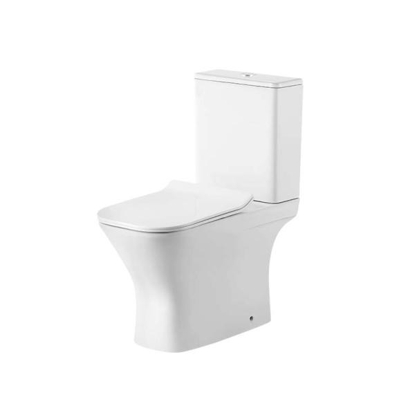 Унитаз напольный Grossman Classic GR-4464SQ (640х350х800) безободковый, белый с тонкой крышкой, микролифт, смыв торнадо
