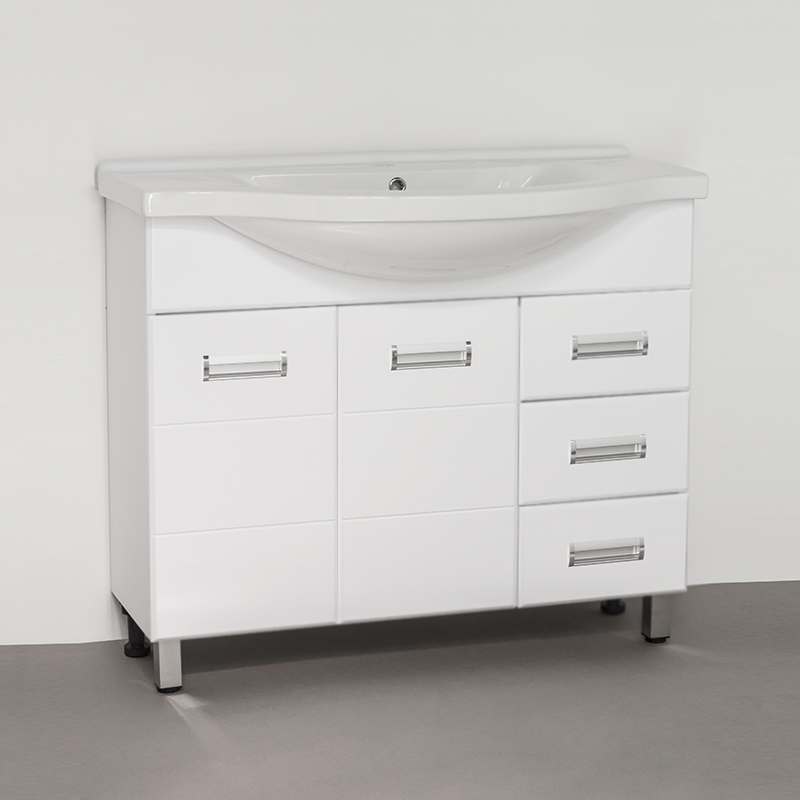 Тумба под раковину Style Line Ирис 100 Белый глянец