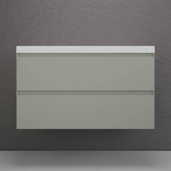 Тумба подвесная Style Line Манхэттен 100 2 ящика PLUS олива