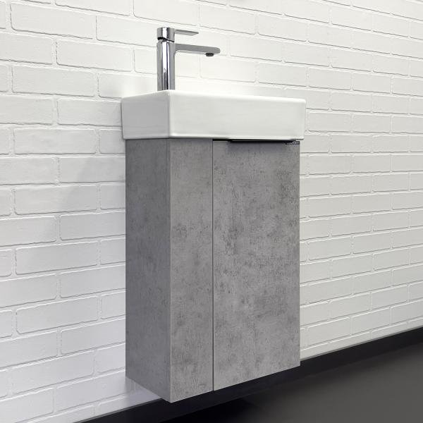 Тумба-умывальник Comforty Асти-40 бетон светлый с раковиной Comforty 9140