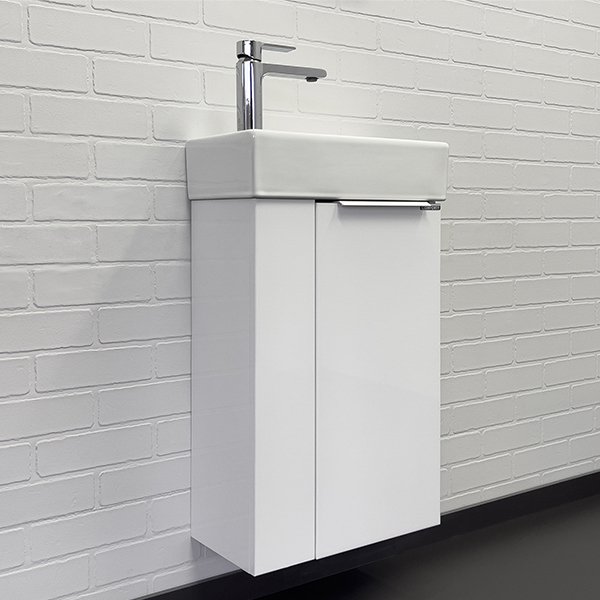 Тумба-умывальник Comforty Асти-40 белый глянец с раковиной Comforty 9140