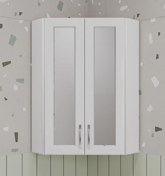 Шкаф с зеркальной вставкой Style Line Эко Стандарт 45 угловой белый