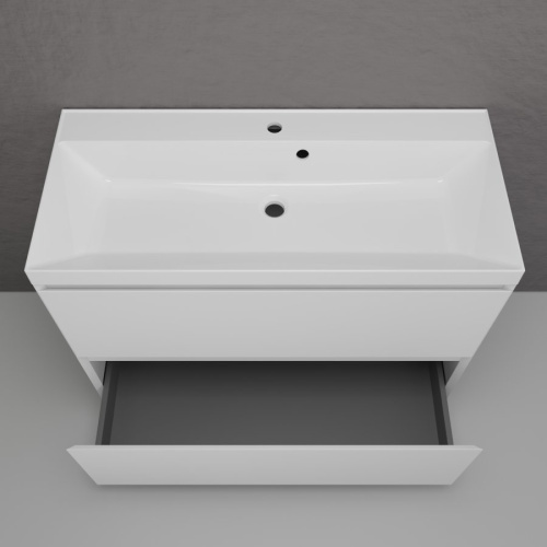 Тумба напольная Style Line Манхэттен 100 2 ящика PLUS белый матовый