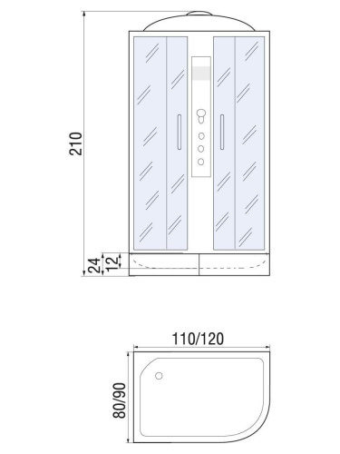 Душевая кабина River DUNAY 120/90/24 L MT