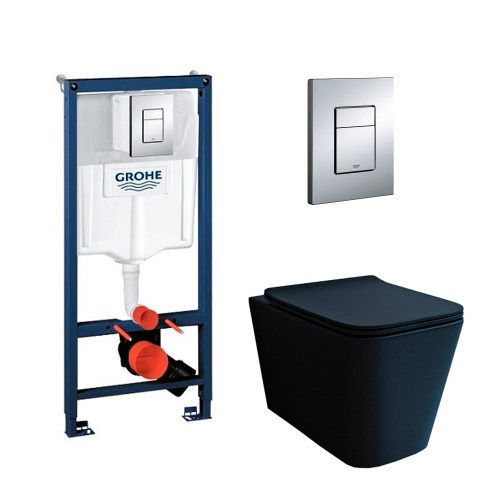 Комплект унитаз с инсталляцией кнопкой и сиденьем 5