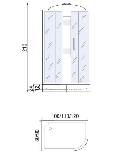 Душевая кабина River NARA 120/80/24 L MT