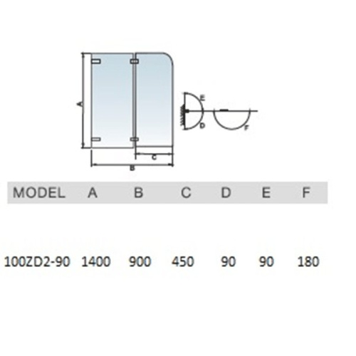 Шторка на ванну WeltWasser WW100 ZD2 90 10000003477 профиль Хром стекло прозрачное