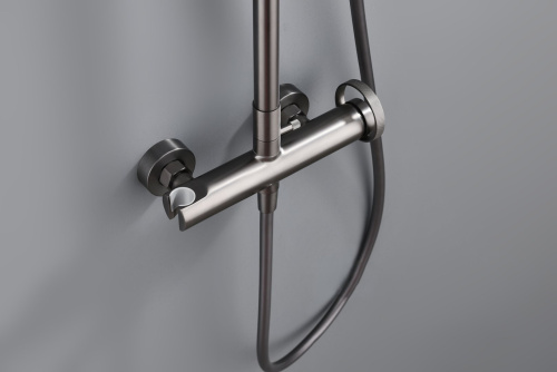 Душевая система с тропическим душем без излива Ganzer GZ19160-Q, графит