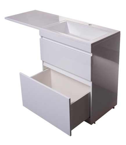 Тумба под раковину Style Line Даллас 130 напольная, люкс белая, PLUS