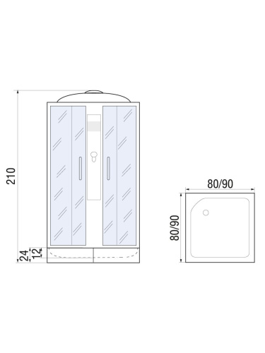 Душевая кабина River QUADRO 90/24 MT