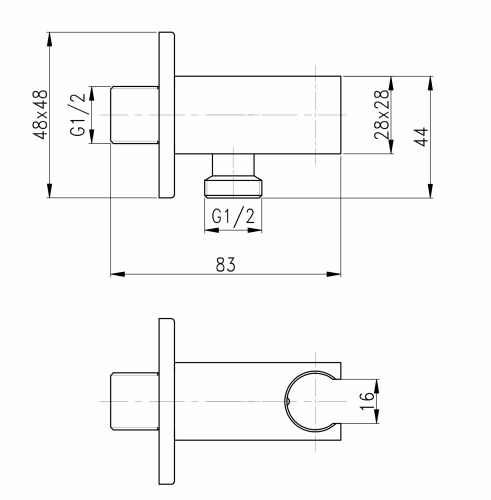 Подключение для душевого шланга с держателем Ganzer GZ5172D бронза