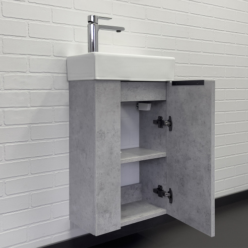 Тумба-умывальник Comforty Асти-40 бетон светлый с раковиной Comforty 9140