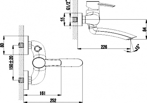 Смеситель для ванны Lemark Atlantiss LM3214C