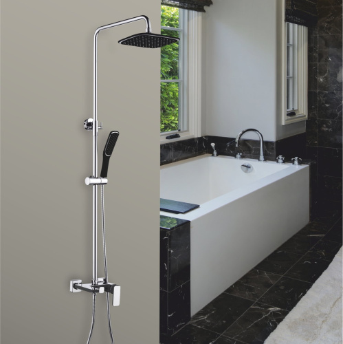 Душевая система из латуни с тропическим душам Ganzer GZ12062-С цвет черный/хром