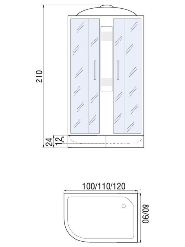 Душевая кабина River NARA 120/80/24 R MT